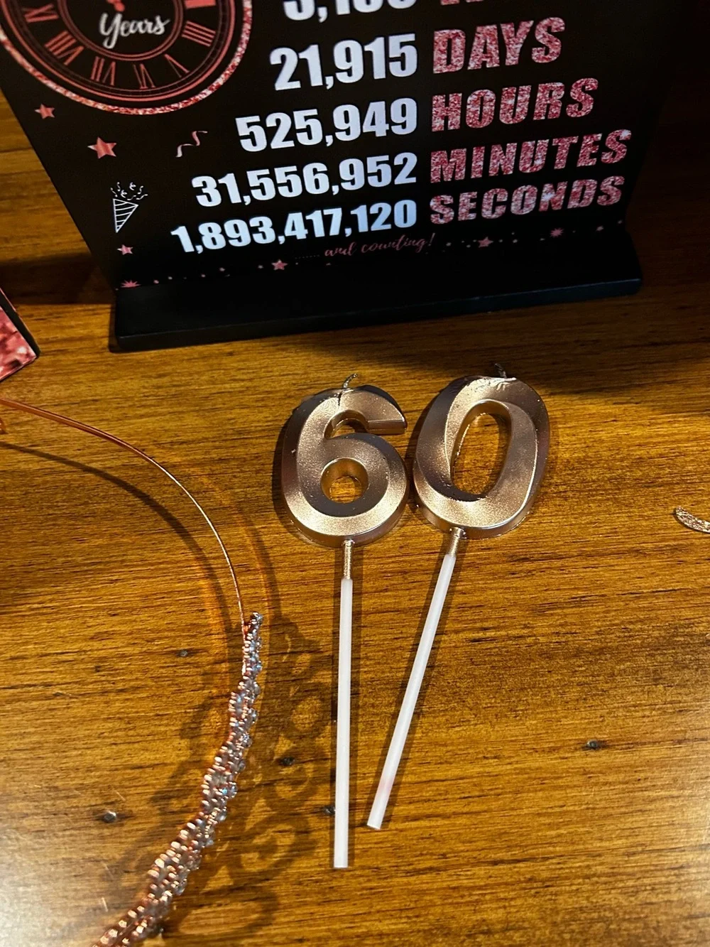 Happy 60th Birthday Rose Gold Party Decor Set